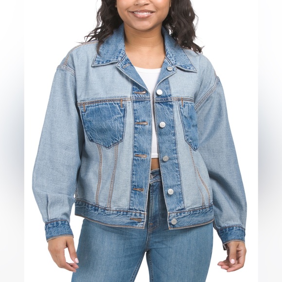 NWT Women's LEVI'S Reversible Oversized Trucker Jean Jacket Size M - Picture 3 of 6